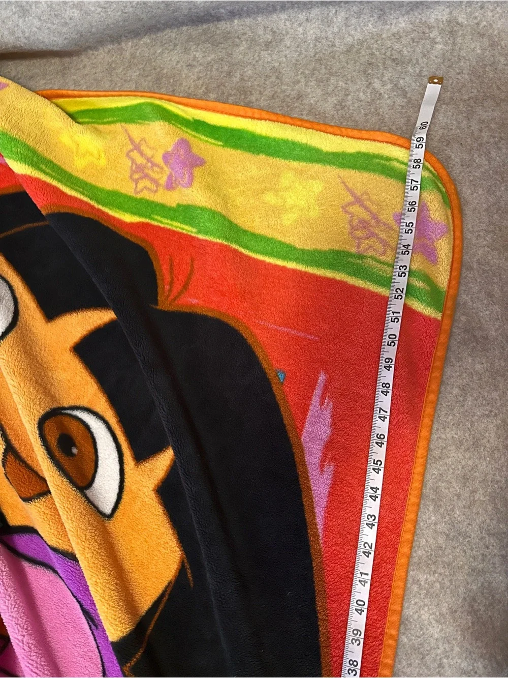 Nick Jr. Dora the Explorer Y2K 2000’s Vintage Orange Stars Plush Blanket